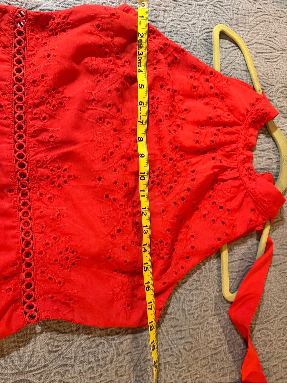 Sam Edelman Red High-Low Eyelet Ruffle Dress - Picture 6 of 6